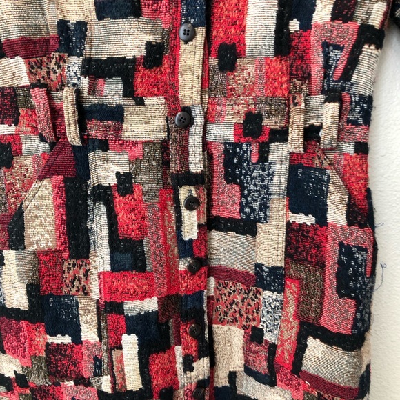 Sézane Robe Paulette Mini Dress in Jacquard Multicolor Tweed Patchwork Size 34 - Picture 5 of 8